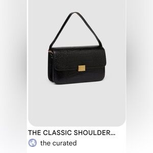 The Curated Black Crocodile Embossed Shoulder Bag😍😍😍